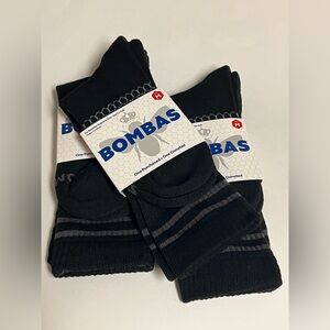 Bombas Men’s Crew Socks 3-Pack | Size Medium | Black | Honeycomb Arch Support